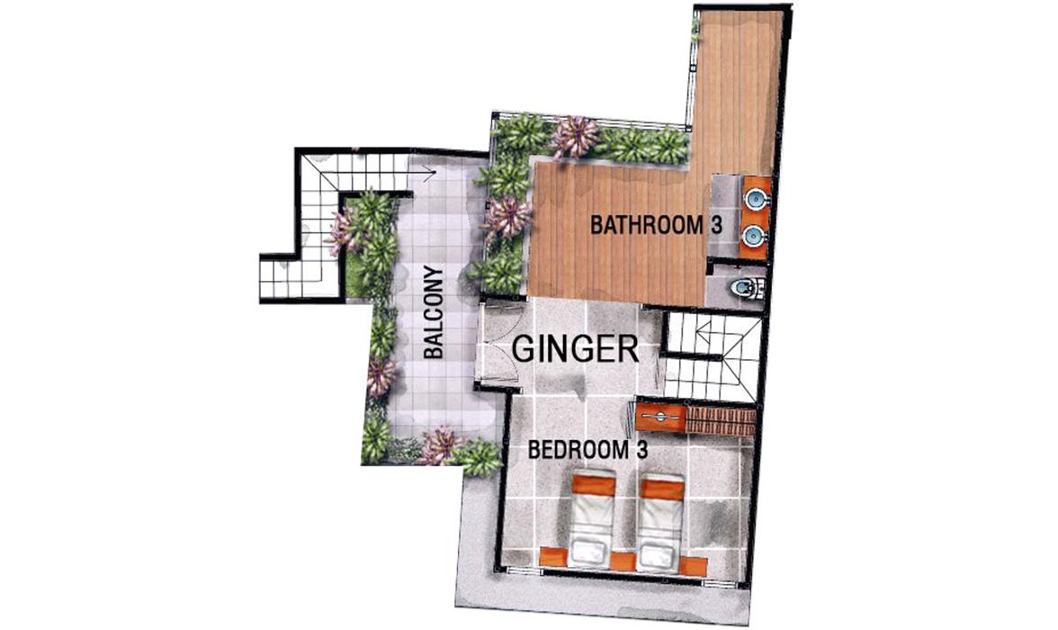 Blue Karma Oasis Seminyak - Deluxe Room - Floorplan Ginger Blue Karma Oasis Seminyak - Deluxe Room - Floorplan Ginger