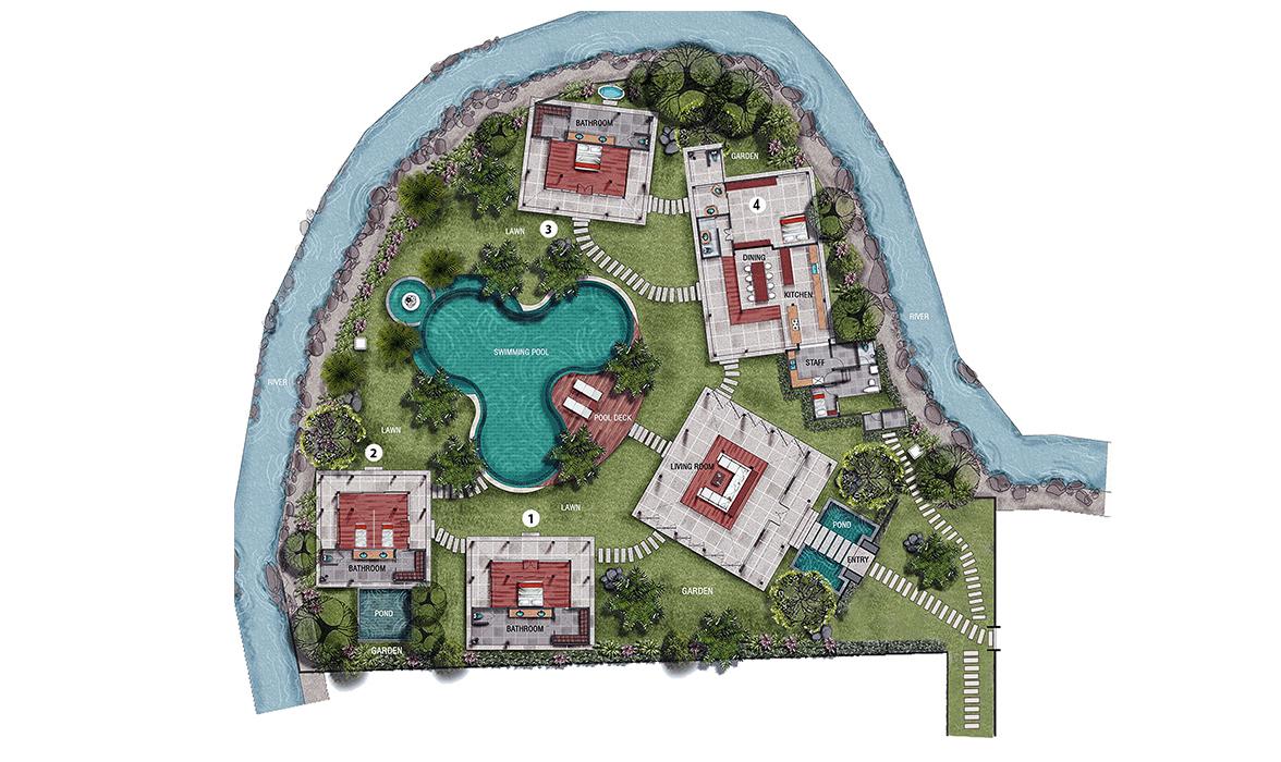 Bali Ethnic Villa - The Wellness Kocoon - Floor Plan Bali Ethnic Villa - The Wellness Kocoon - Floor Plan