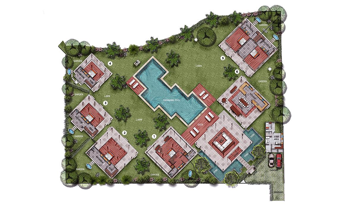 Bali Ethnic Villa - Villa Ka - Floor Plan Bali Ethnic Villa - Villa Ka - Floor Plan